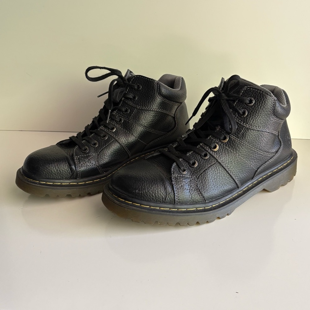 Dr. Martens Harrisland Black Leather High Top Lace Up Boots Size 11